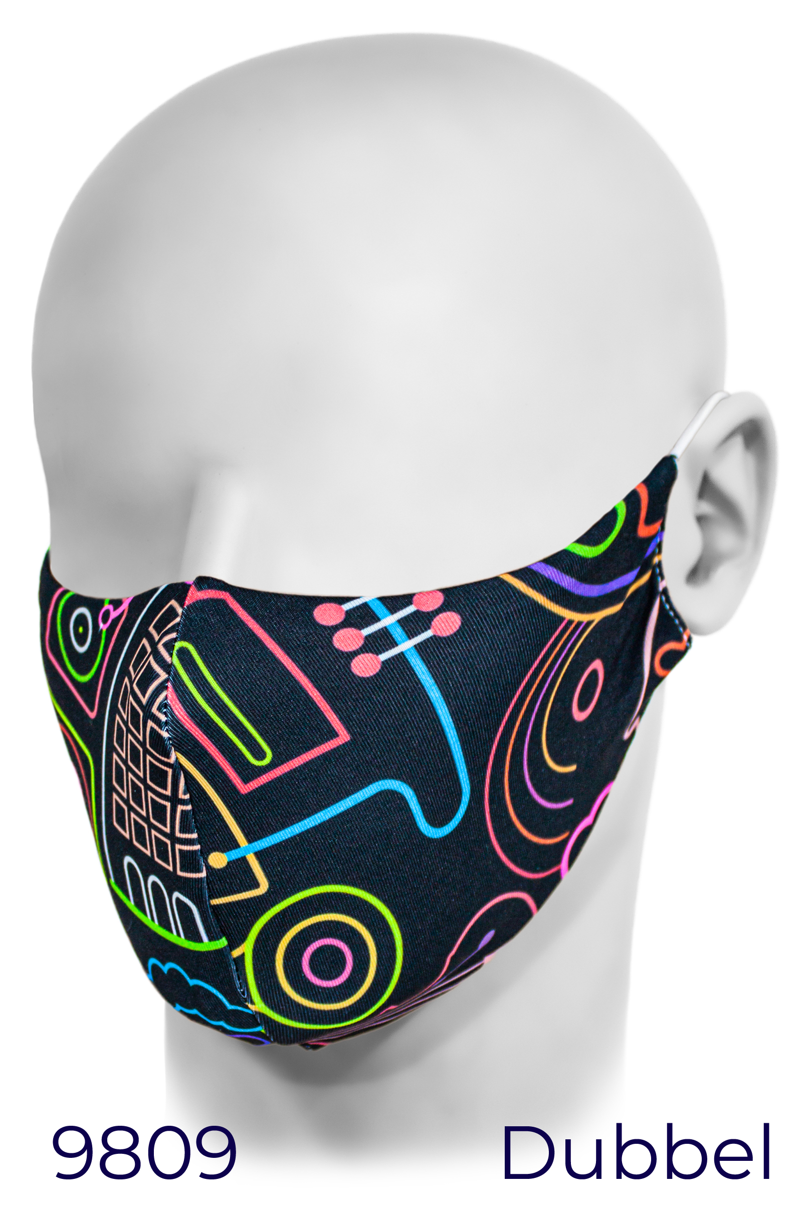 Munskydd/Ansikts-mask, lagerdesign, tvättbar, dubbla lager - Bild 7